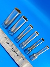 Snap-on Tools Deep Well Socket Set 1/4” Drive 7/32” to 9/16” 6 Pieces USA B-6-8 Snap-on Tools Deep Well Socket Set 1/4” Drive 7/32” to 9/16” 6 Pieces USA B-6-8