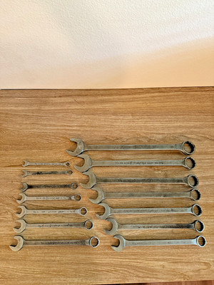 Vintage Challenger Combo Wrench 12 Piont  Set SAE 3/8'' to 1 1/4''  USA 14 Piece