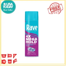 Rave 4X Mega Long-Lasting Firm Hold Scented Hair Spray for Heat Protection, Volu