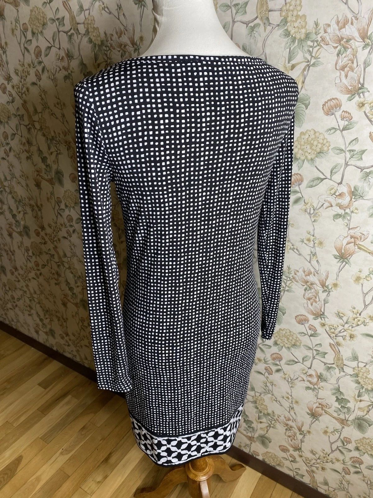 Abito formale MICHAEL KORS nero bianco manica lunga elasticizzato carriera taglia XS