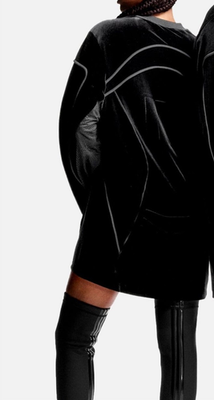 adidas IVY PARK Triple Black Velvet Oversized Jersey Men Women Top