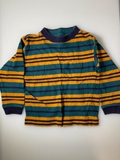 Vintage GAP Kids XXS Striped Long Sleeve Pocket Tee Blue Green Orange 100 Cotto