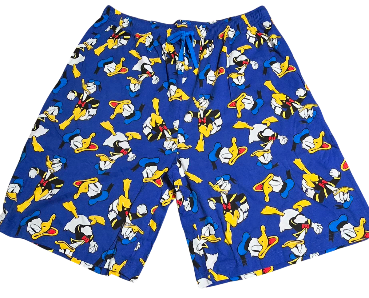 Disney Men's Dark Blue Donald Duck Comfy Lounge Jogger Shorts