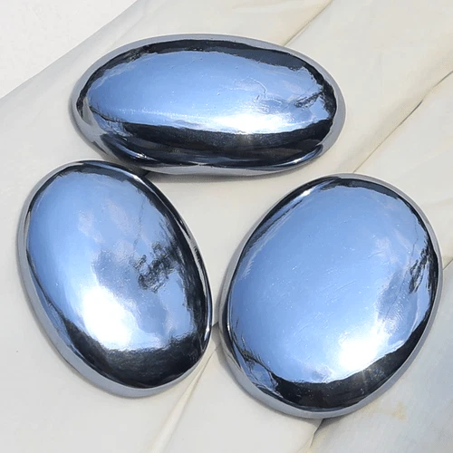Set 3 Pcs Natural Elite Noble Shungite Collectible Small Size Crystal Palmstones