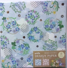 amifa Flower Wreath 3 Design Origami Paper Japan 8 Sheets