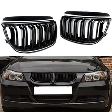Nieren Grill für BMW 3er E90 E91 2004-2008 GLANZ SCHWARZ Kühlergrill Doppelsteg