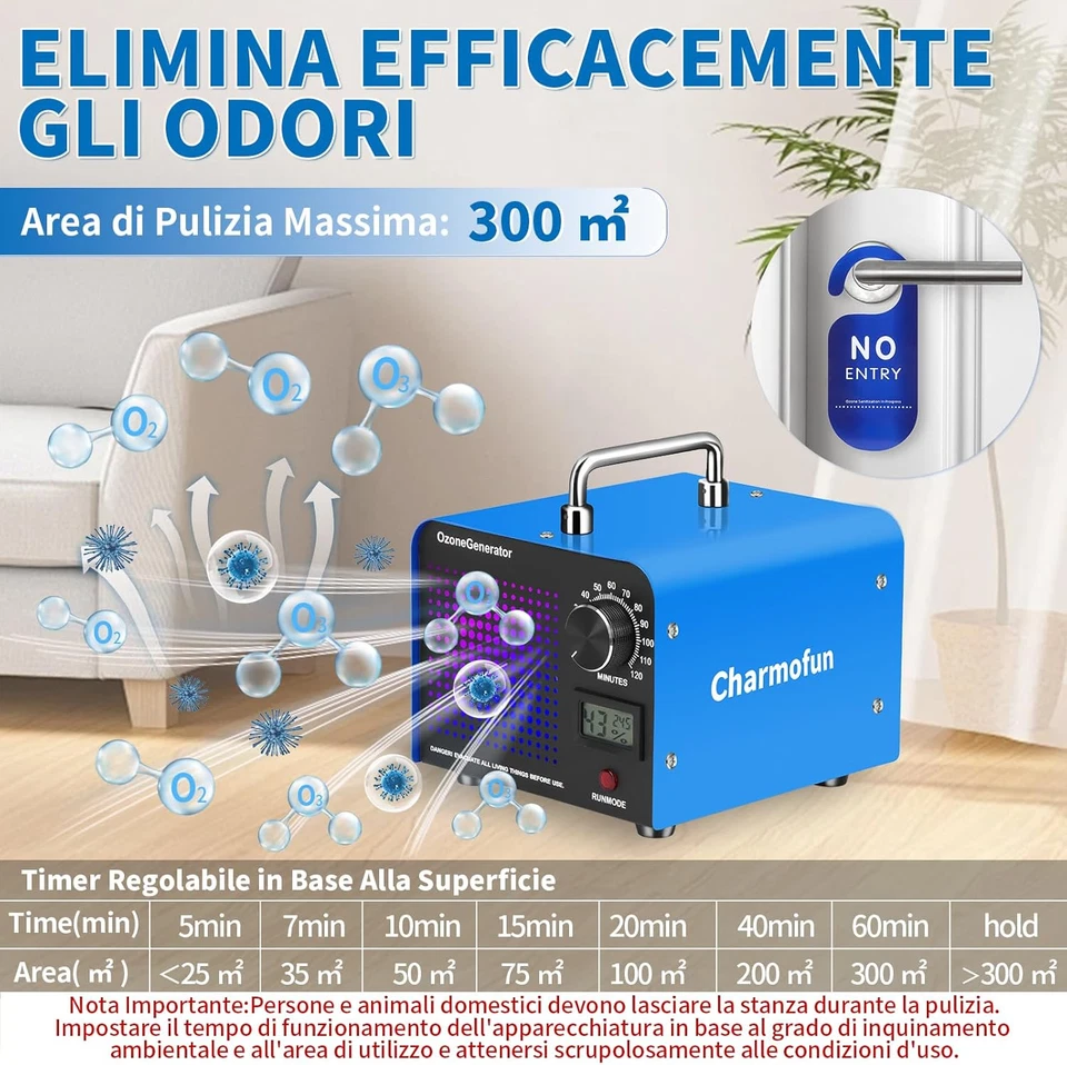 Generatore Di Ozono Professionale 60000Mg/H, Ozonizzatore Industriale per 300㎡,  - Immagine 4 di 4