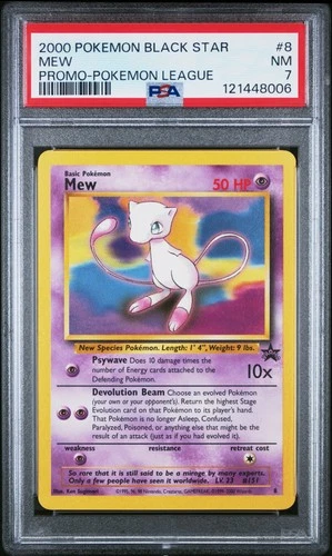 2000 POKEMON PROMO BLACK STAR POKEMON LEAGUE #8 MEW PSA 7
