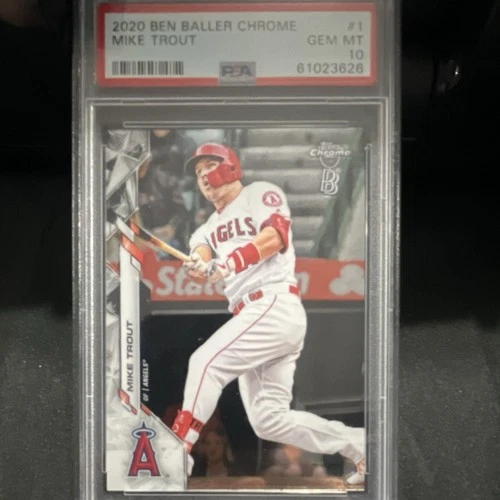 2020 Topps Chrome Ben Baller Edition Mike Trout #1 PSA 10 Baseball Card