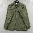 US Military Shirt Men Medium Green OG 107 Sateen Vietnam Utility Fatigue Vintage