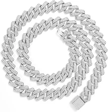 Cuban Chain Necklace 21.6-29.5 Inches Gold Silver Diamond Cut Hip Hop Jewelry Ic