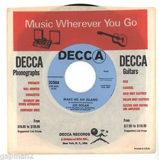 Joe Dolan 1969 Decca 45rpm "Make Me An Island" / "If You Care A Bit About Me" NM