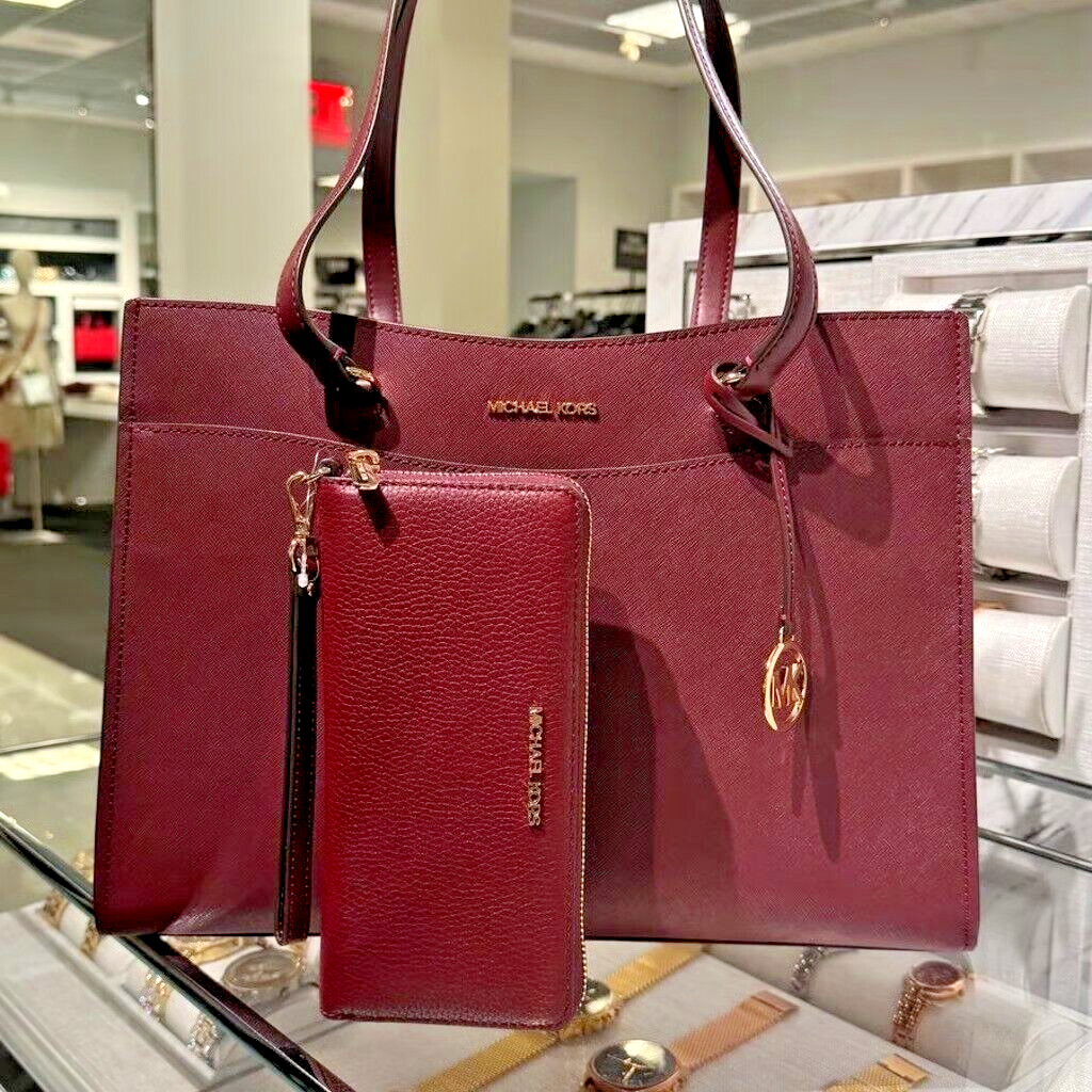 Michael Kors Large Leather MF Pocket Tote Bag+Continental