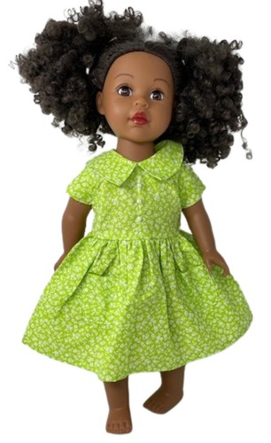 Matching Designer Long Lime Dress for Girl and Dolls Size 4 - Picture 3 of 4
