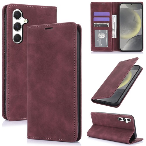 Flip Case For Samsung S25 S24 FE S23 S22 S21 Leather Magnetic Card Wallet Cover - 第 14/14 張圖片