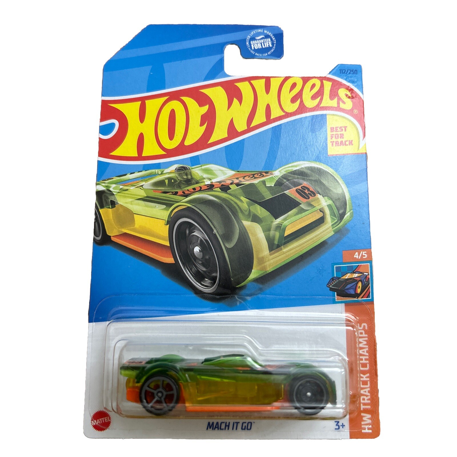 2023 Hot Wheels Mach It Go #112/250 HW Track Champs 4/5 Transparent Green New