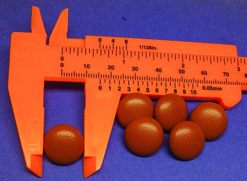 6 MADE IN USA 15 MM aged cognac (dark tan) color SOFT LEATHER BUTTONS metal loop - Picture 6 of 7