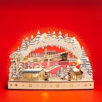 Sikora LB83 Beleuchteter Led Schwibbogen Lichterbogen Aus Holz Gondel Motiv