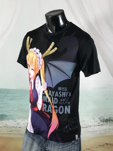 Miss Kobayashis Dragon Maid Anime SHIRT XL (Actual L) Black Polyester SHAMOE Tee - Picture 3 of 7