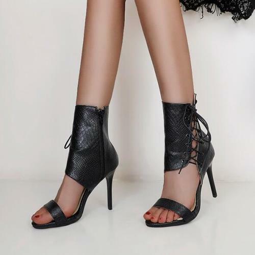 New Women Gladiator Shoes Peep Toe Lace up Stilettos High Heels Sandals  44/48 D