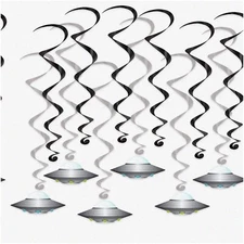 Cosmic Whirls - Extraterrestrial-Inspired Hanging Swirls (12 Pcs) - 1 Pack