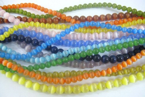 1 Strang Katzenaugen cat eyes Glasperlen viele Farben und Arten - Bild 15 von 20