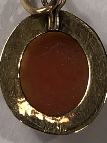 14k Gold Cameo Pendant .5 inch - Vintage - Picture 11 of 17