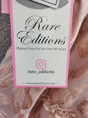 Rare Editions Puff-Sleeve Burnout Organza Dress Girls 6X Blush Back Zip Closure - Picture 16 of 17