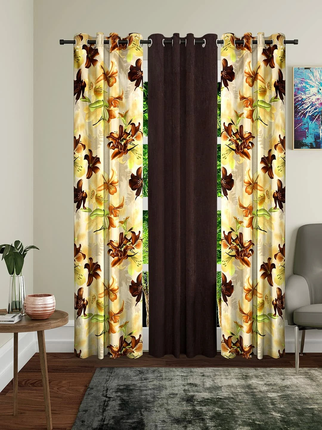 Nuevo 3 Piezas Ojal Poliéster Cortina Puerta Juego - 2.1m Brown
Opens in a new window or tab