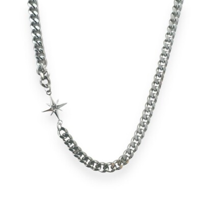 Star Link Chain Necklace for Men Women Streetwear Punk Hip Hop Unisex Style