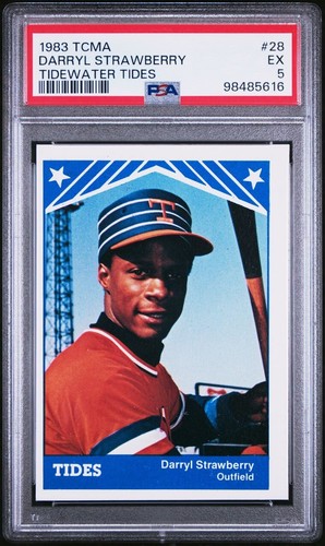 1983 Darryl Strawberry TCMA PSA 5 Excellent Tidewater Tides Rookie #28