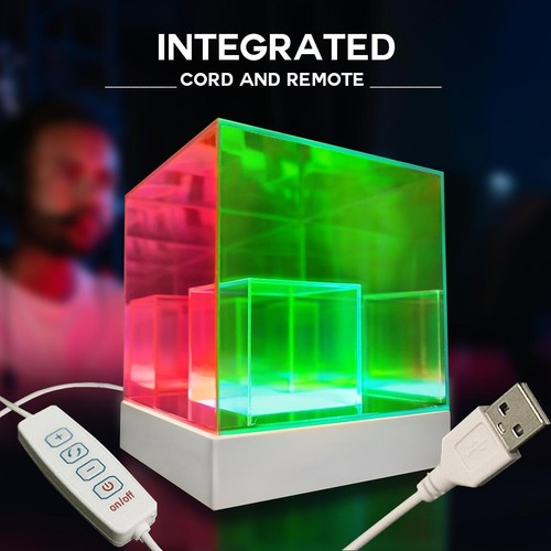 Lumoonosity 3D Cube LED Light - Modern Decorative RGB Lamp For Bedroom, Living R - Picture 5 of 6