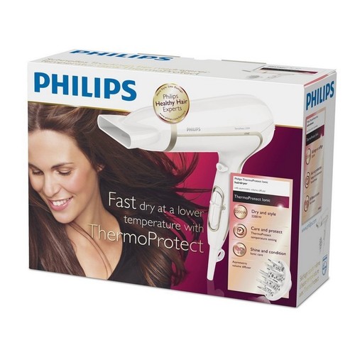 Philips Thermo Protect Ionic Hairdryer HP8232/00 2200 White with Volume Diffuser - Picture 3 of 6