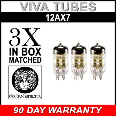 Matched Trio Electro-Harmonix Gold 12AX7