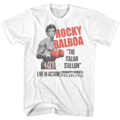Rocky Balboa T-Shirt Italian Stallion Mighty Mick Fighter New White Cotton