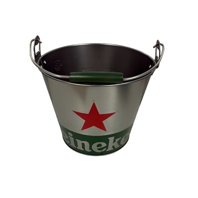 Heineken Bier Eiskübel mit Griff und Flaschenöffnern an der Seite