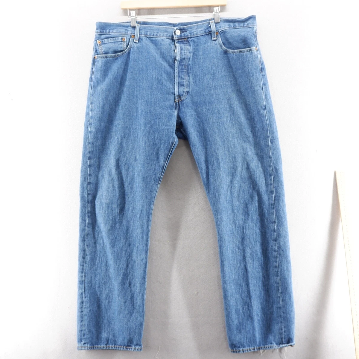 Levis 501 Mens Jeans 30x30 Blue Straight Leg Button Premium Big E