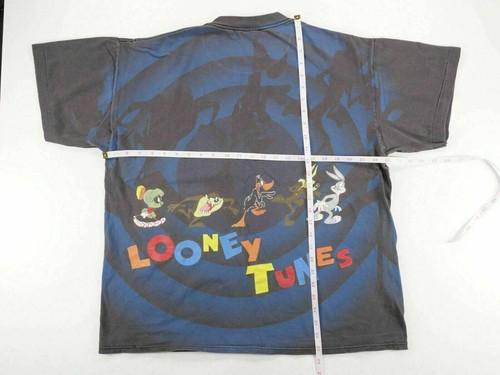 Space Jam LOONEY TUNES Vintage T-Shirt All Over Print 1992 XL verblasst TAZ Marvin - Bild 7 von 9