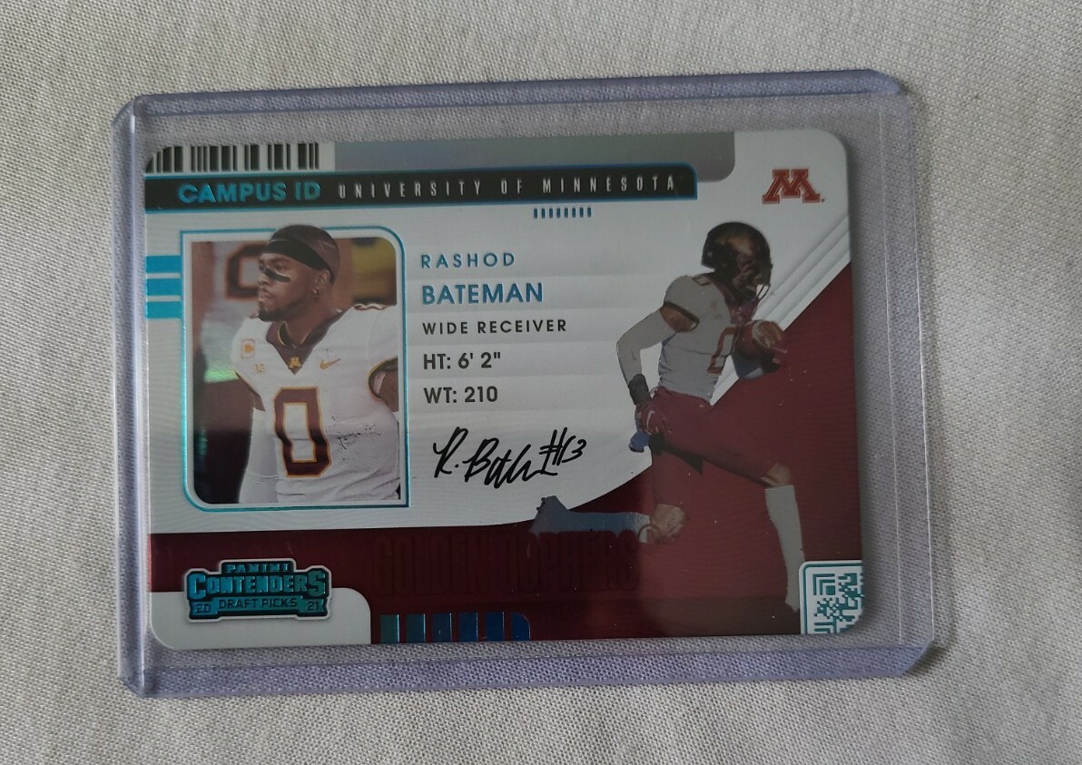 2021 Contenders Draft Rashod Bateman RC Campus ID Case Hit Baltimore Ravens