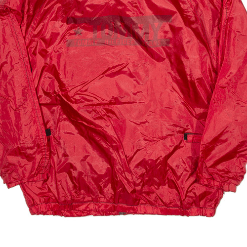 TOMMY HILFIGER JEANS Lined Rain Jacket Red Mens L - Picture 6 of 6