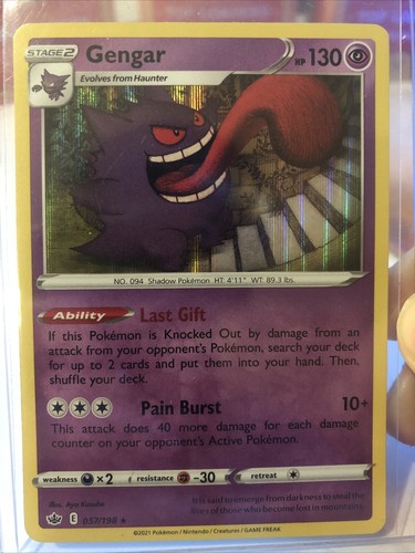 Pokémon TCG Gengar Chilling Reign 057/198 Holo Holo selten fast neuwertig