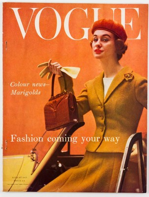 Vernier ERIC STEMP Dylan Thomas VOGUE August 1955 MARIGOLD Corsets SILVERSTEIN
