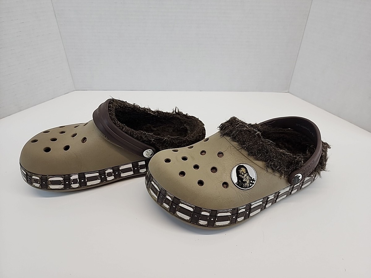 Star Wars Chewbacca Crocs M4/W6 Fur Lined Brown Clog | eBay