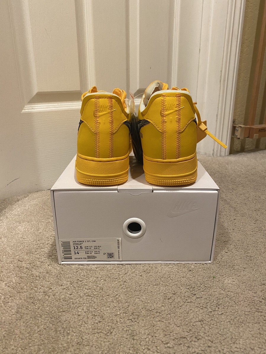 Nike Air Force 1 Low Off White ICA University Gold Size 12.5