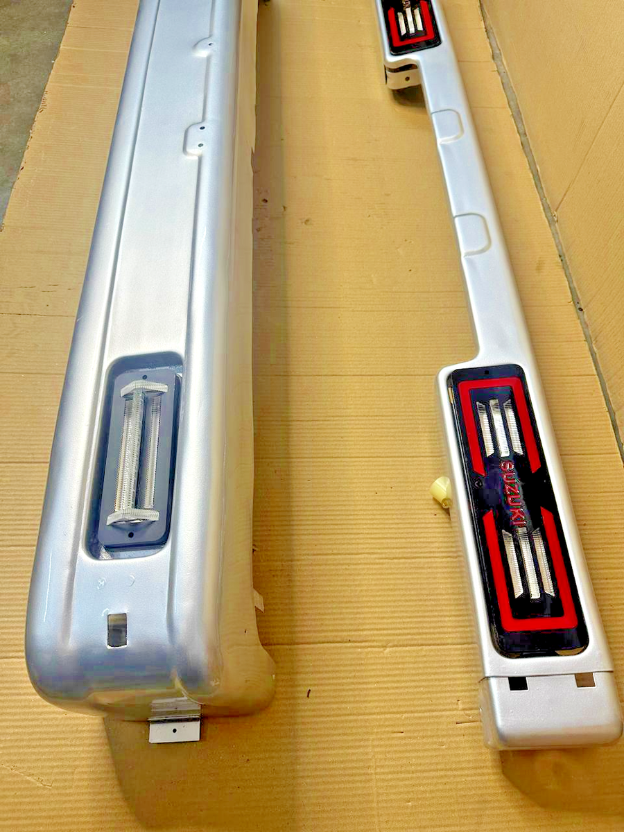 Front & Rear Bumper Set Silver Painted +DRL Lights Fits Suzuki