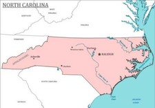 NORTH CAROLINA STATE ROAD MAP GLOSSY POSTER PICTURE PHOTO BANNER NC city 3394