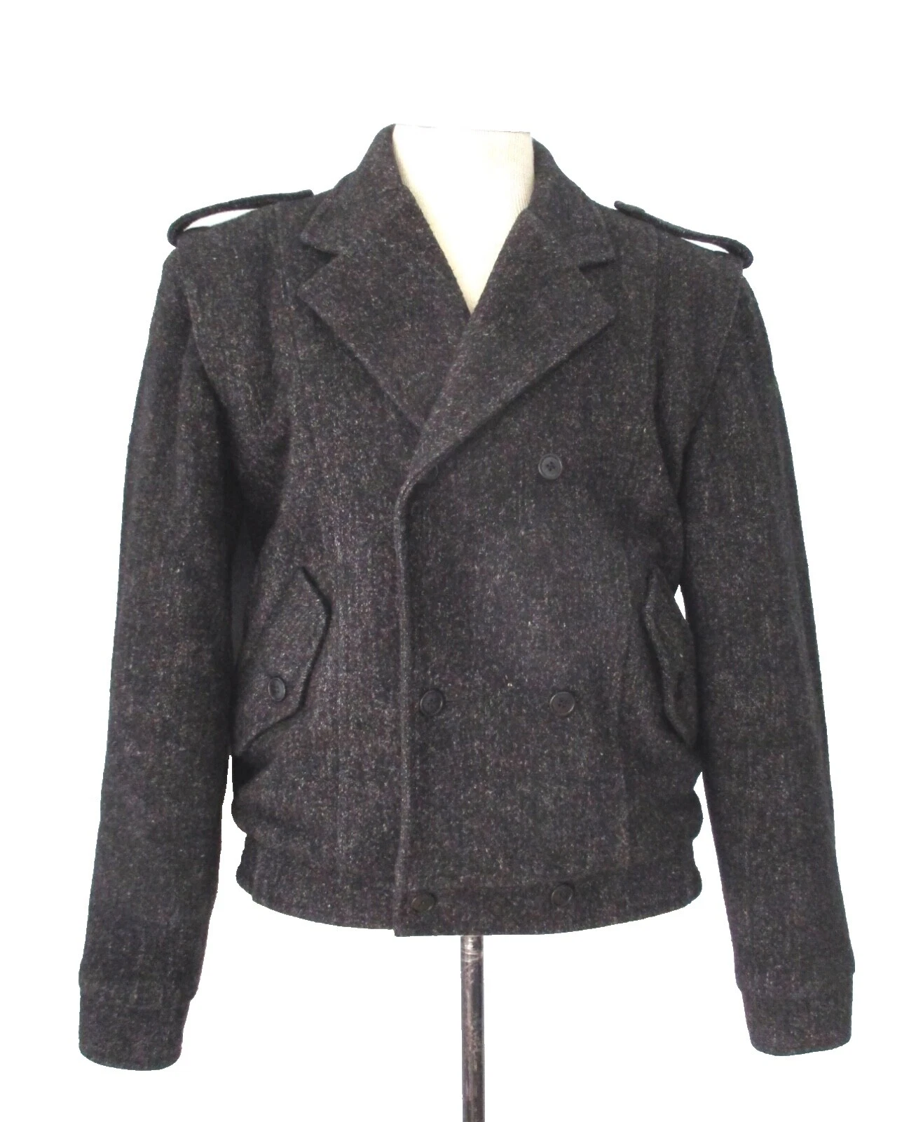 New Wave Negro 1980s Abrigos y chaquetas abrigos Vintage para Hombres