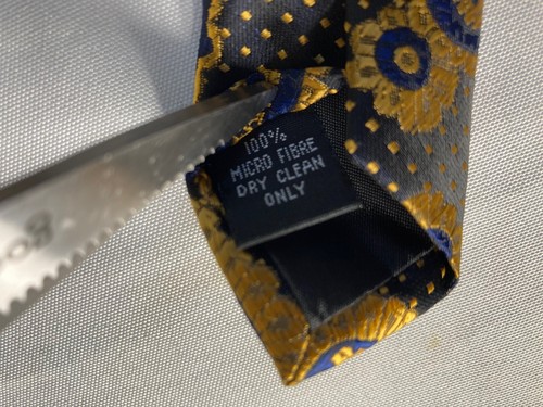 St Patrick Necktie Men’s 100% Microfiber Black/gold/blue Paisley Tie - Picture 5 of 5