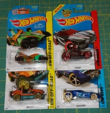 4X - 2015 Hot Wheels Treasure Hunt - Jeep CJ-7, Rocketfire, Chicane, Jet Threat