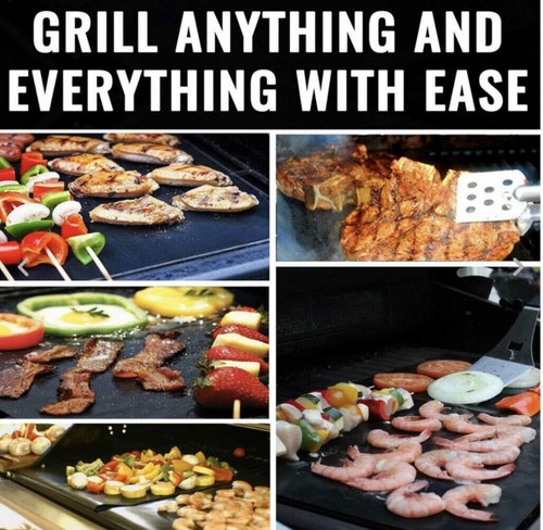 FREE Thermometer with 5pcs Mats Easy BBQ Grill Mat Bake NonStick Grilling Mats - Picture 4 of 12